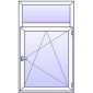 P13PN Fenetre PVC 1 vantail+Imposte vitre haute
