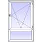 P265PN Fenetre PVC 1 vantail+Imposte vitre bas